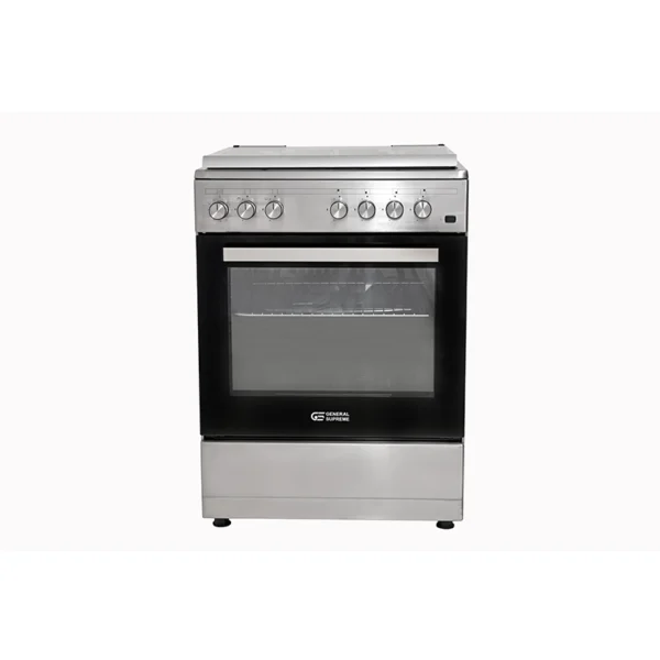 GS6060FGS,جنرال سوبريم, فرن غاز, 60*55 سم, 4 شعلات, امان كامل, ستيل, تركي