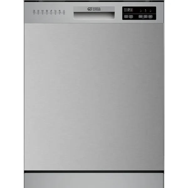 جنرال سوبريم غسالة صحون, 8 برامج, 13 مكان, 2 رف, تجفيف إضافي, خاصية نصف تحميل, استيل. GSDW13208XH