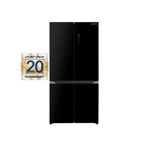 جنرال سوبريم ثلاجة (Kitchen Fit - Slot-In) دولابي اربع أبواب 16.5 قدم, 467 لتر، تقنية الأنفيرتر, زجاجي أسود لامع, GSSI174BGI